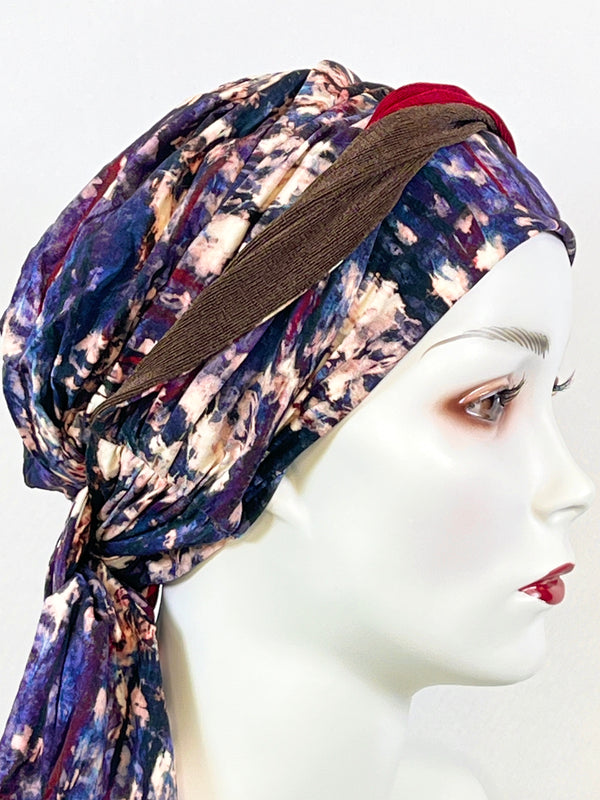 Chemo Mützen & angenähtem Nackenband