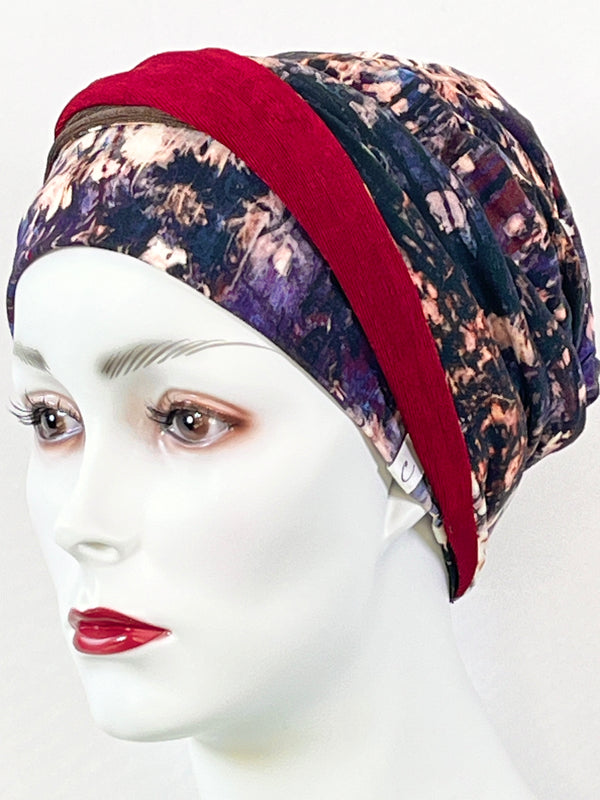 Mützen für Chemo & Alopezie - Gemustert mit Stirnband
