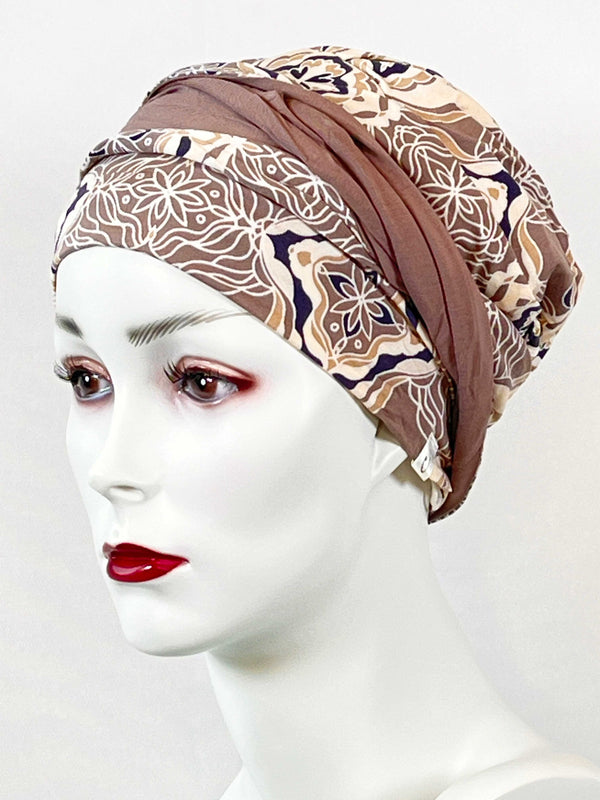 Chemo-Mützen & angenähtem Stirnband