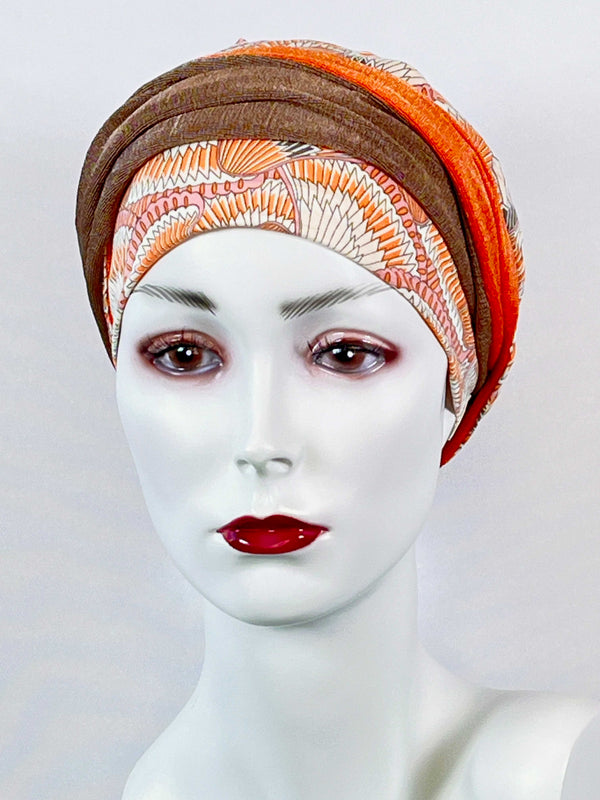 Mützen für Chemo & Alopezie - Gemustert mit Stirnband