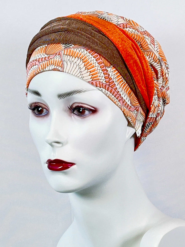 Chemo-Mützen & angenähtem Stirnband