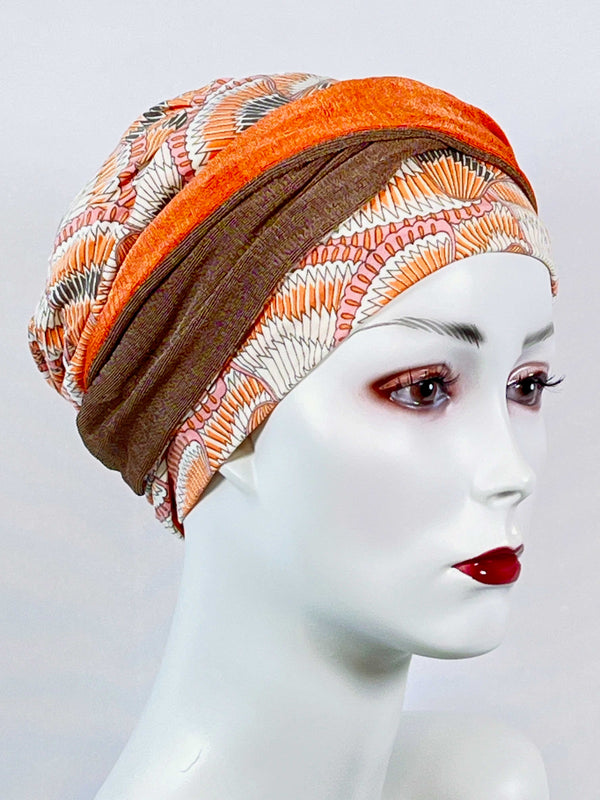 Chemo-Mützen & angenähtem Stirnband