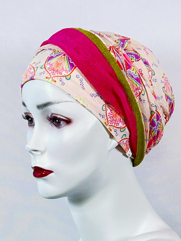 Mützen für Chemo & Alopezie - Gemustert mit Stirnband