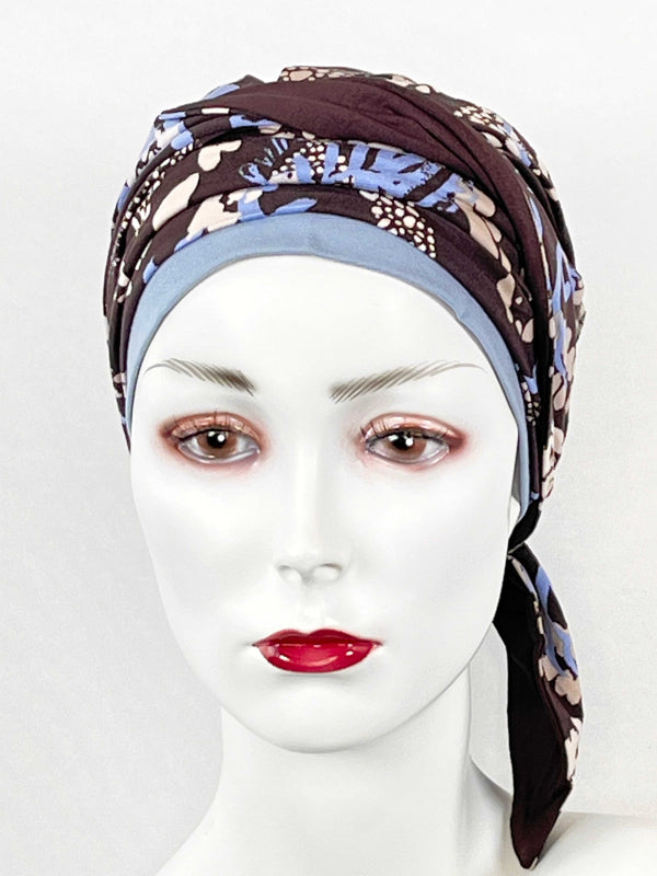 Chemo Mützen Kombinationen mit Muster & angenähtem Nackenband