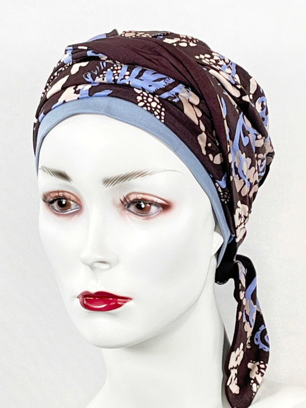 Chemo Mützen Kombinationen mit Muster & angenähtem Nackenband