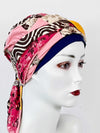 Chemo Mützen Kombinationen mit Muster & angenähtem Nackenband