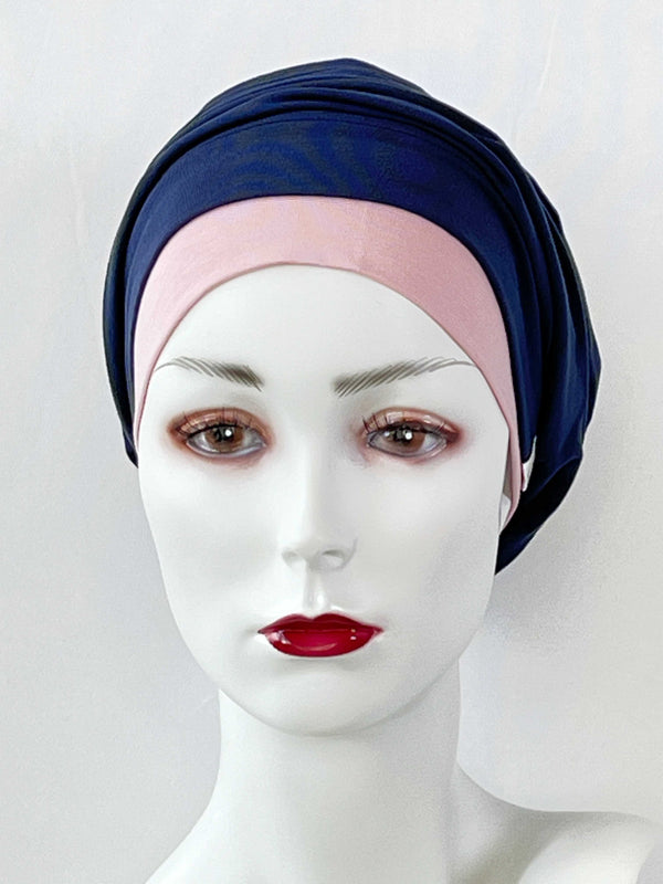 Chemo Mützen Kombinationen Dunkelblau