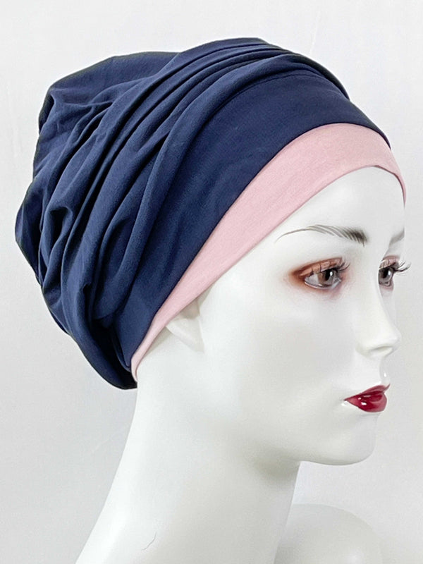 Chemo Mützen Kombinationen Dunkelblau