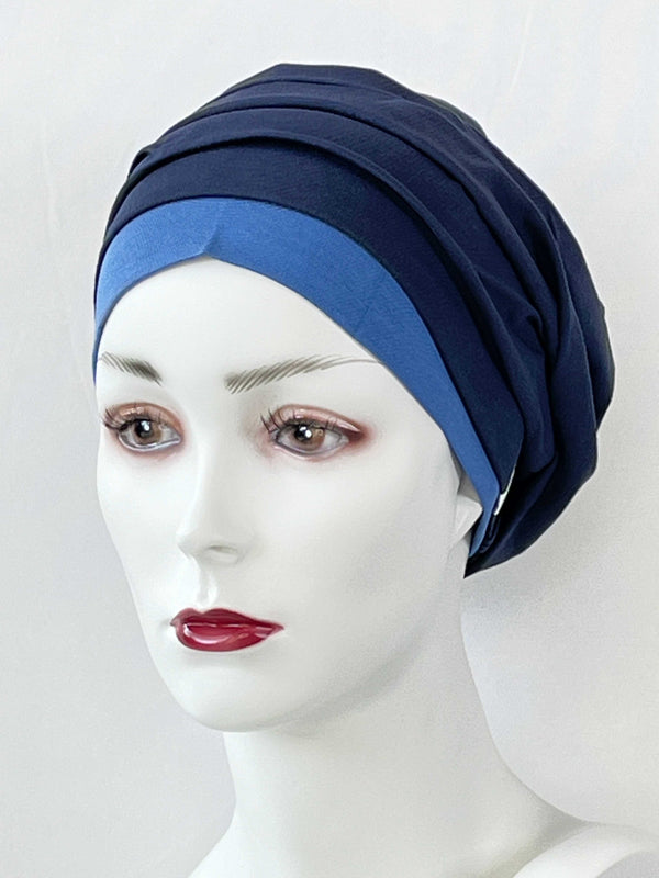 Chemo Mützen Kombinationen Dunkelblau