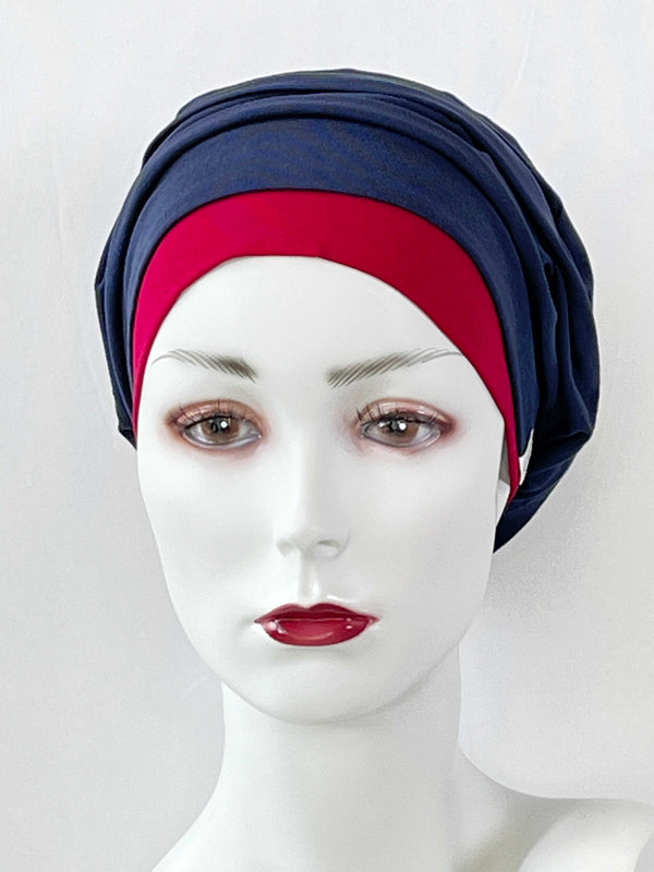 Chemo Mützen Kombinationen Dunkelblau