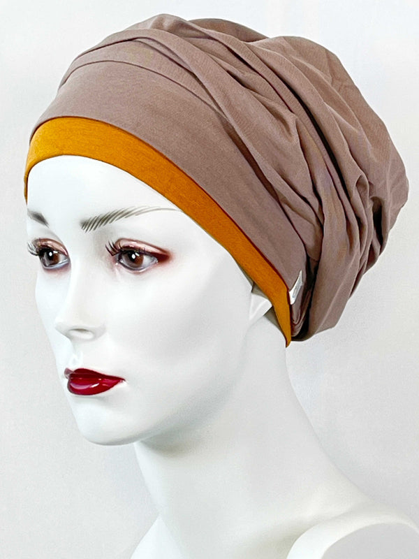 Chemo Mützen Kombinationen Taupe