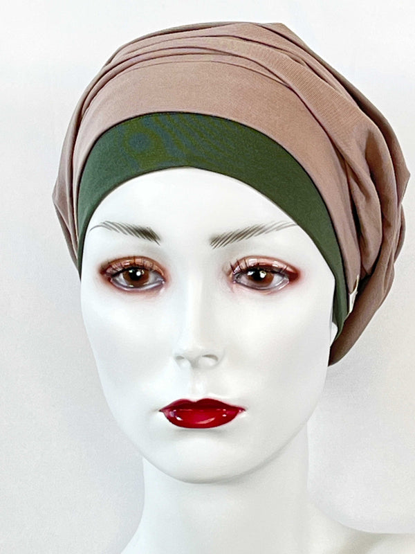 Chemo Mützen Kombinationen Taupe