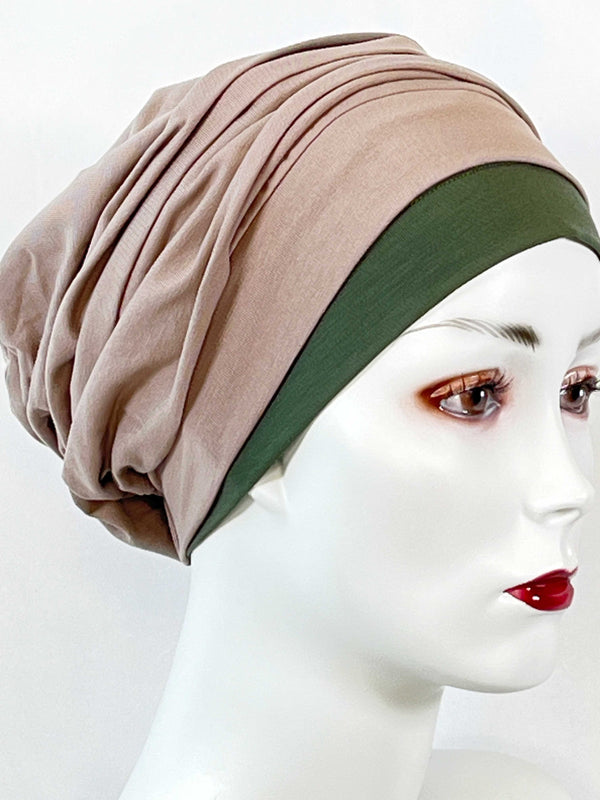 Chemo Mützen Kombinationen Taupe
