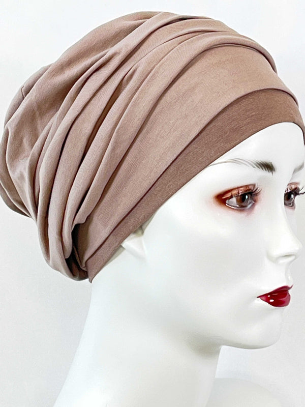 Chemo Mützen Kombinationen Taupe