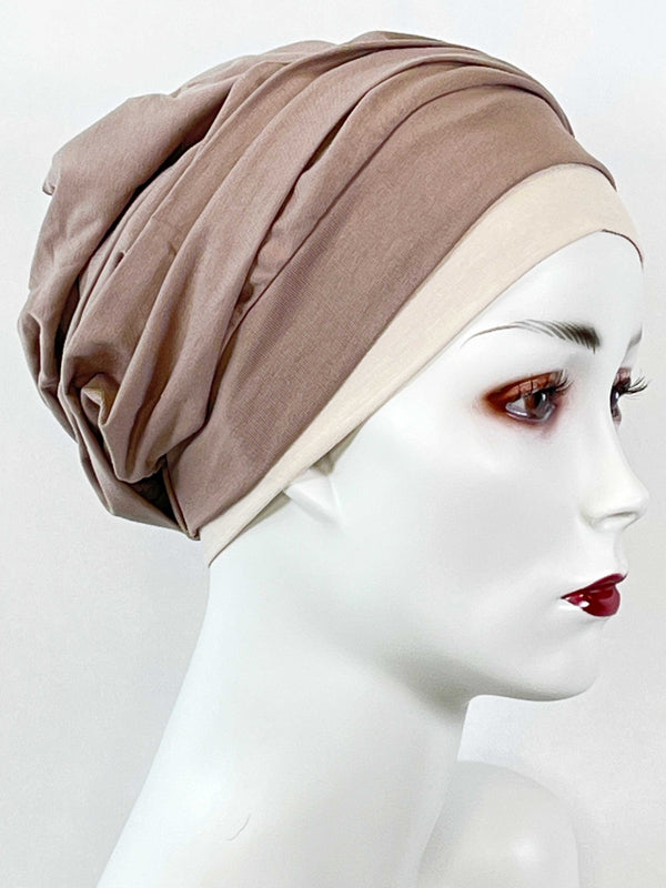 Chemo Mützen Kombinationen Taupe