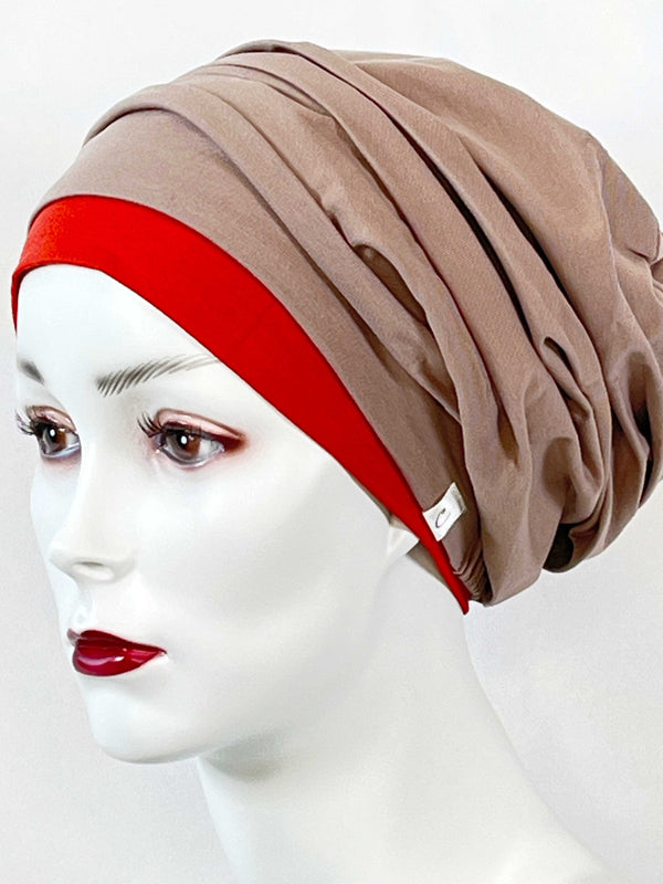 Chemo Mützen Kombinationen Taupe