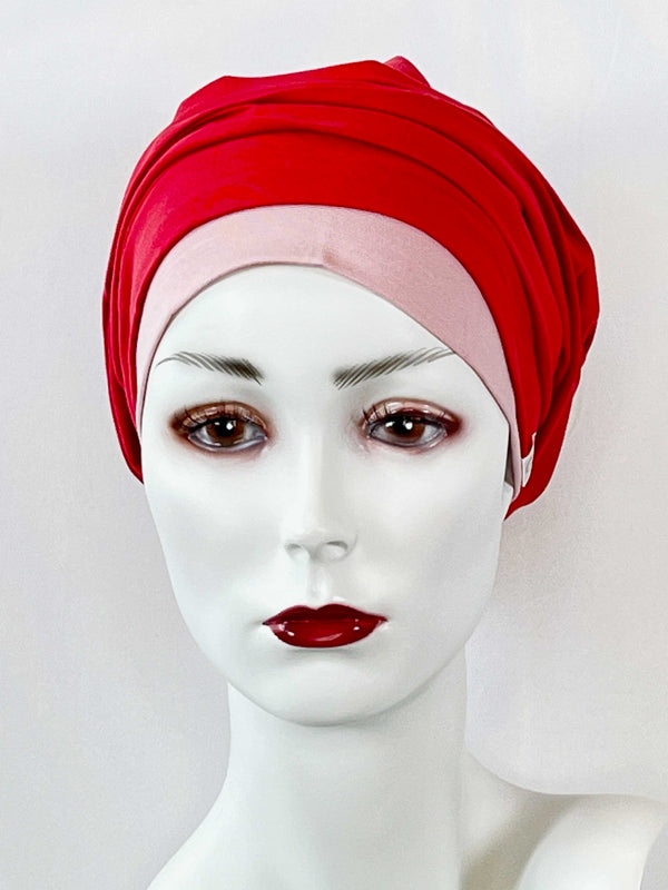 Chemo Mützen Kombinationen Rot