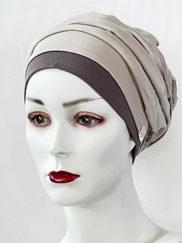 Chemo Mützen Kombinationen Hellgrau