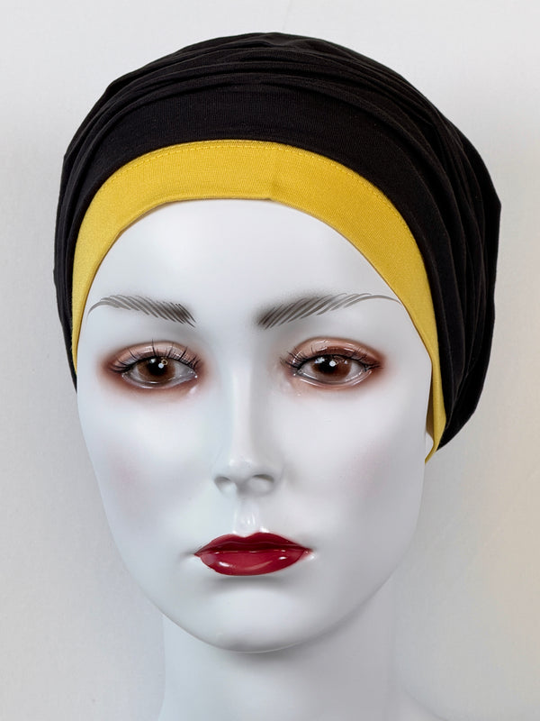Mütze für Chemo & Alopezie - Uni Schwarz Kombinationen