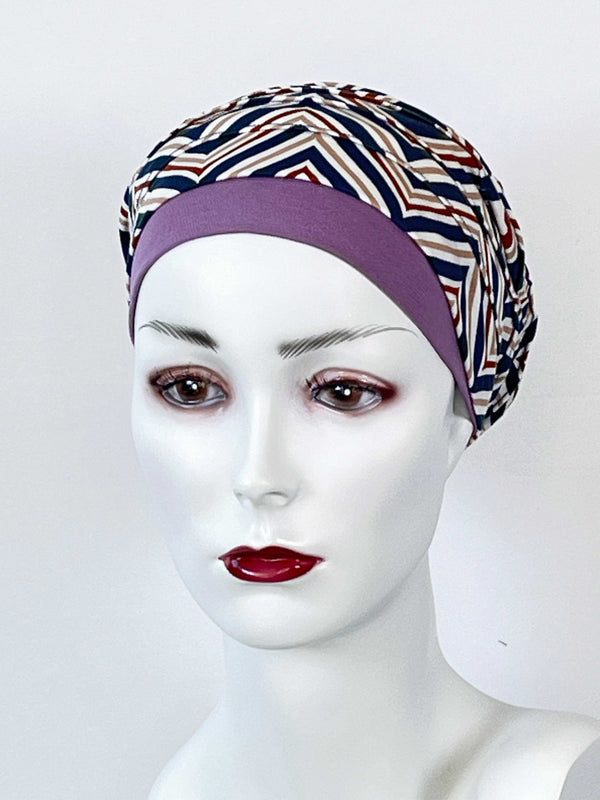 Chemo Mützen Kombination Endless Shapes of Blue & Beanie Lavendel