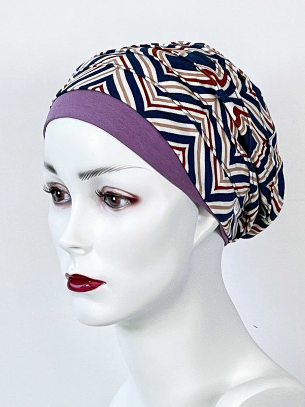 Chemo Mützen Kombination Endless Shapes of Blue & Beanie Lavendel