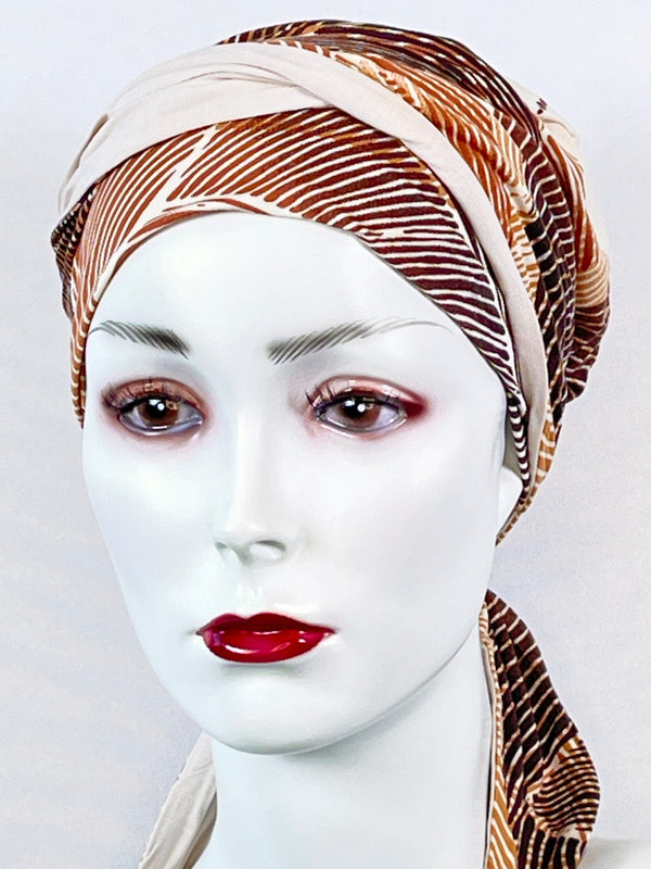 Chemo Mützen & angenähtem Nackenband