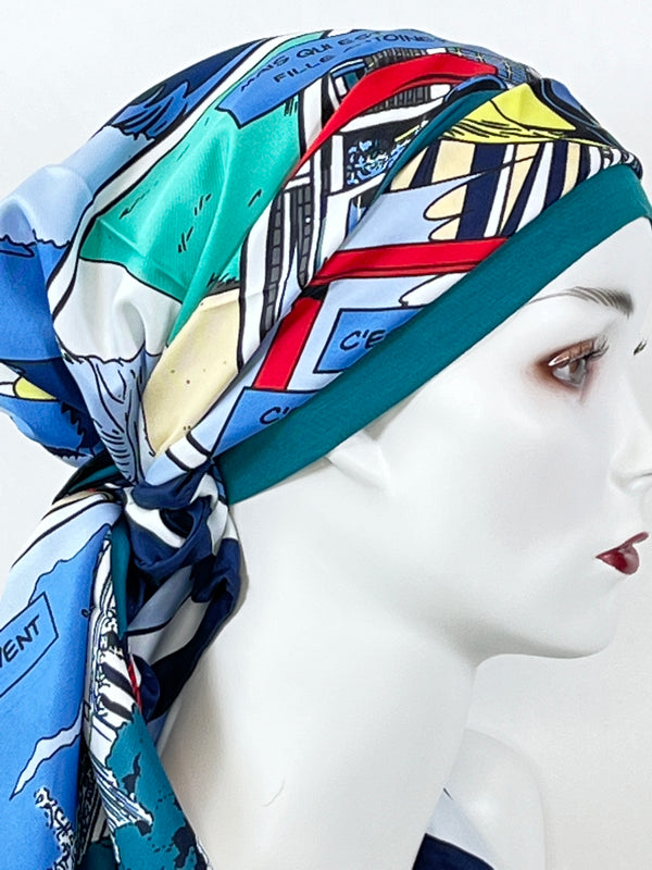 Kopftücher / kühle Farben