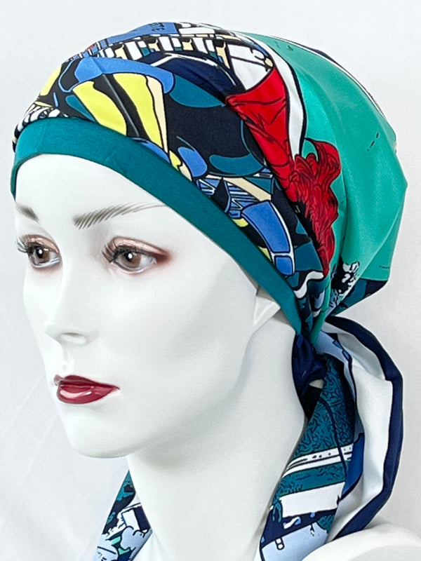 Kopftücher / kühle Farben