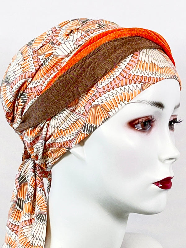 Chemo Mützen & angenähtem Nackenband