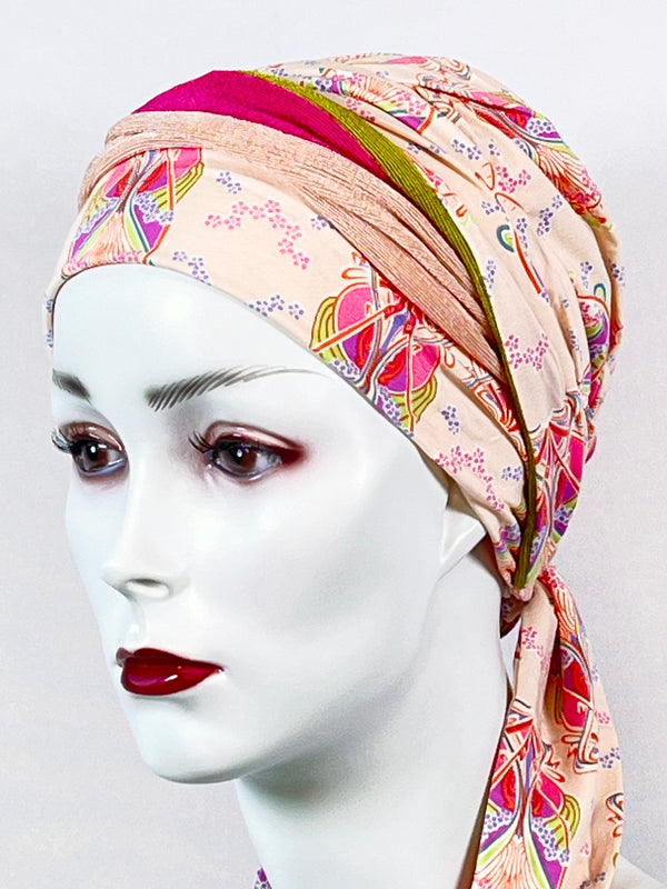 Chemo Mützen & angenähtem Nackenband