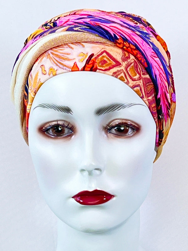 Chemo-Mützen & angenähtem Stirnband