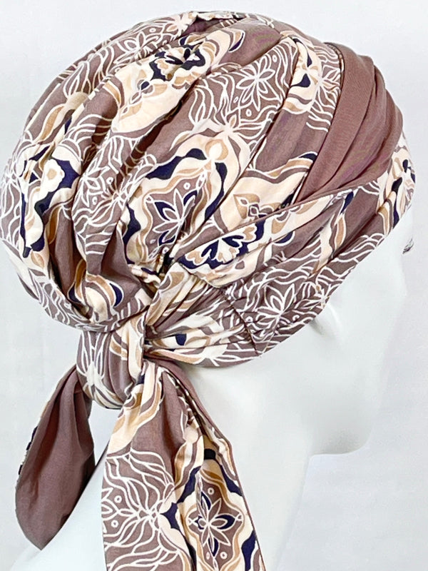 Chemo Mützen & angenähtem Nackenband