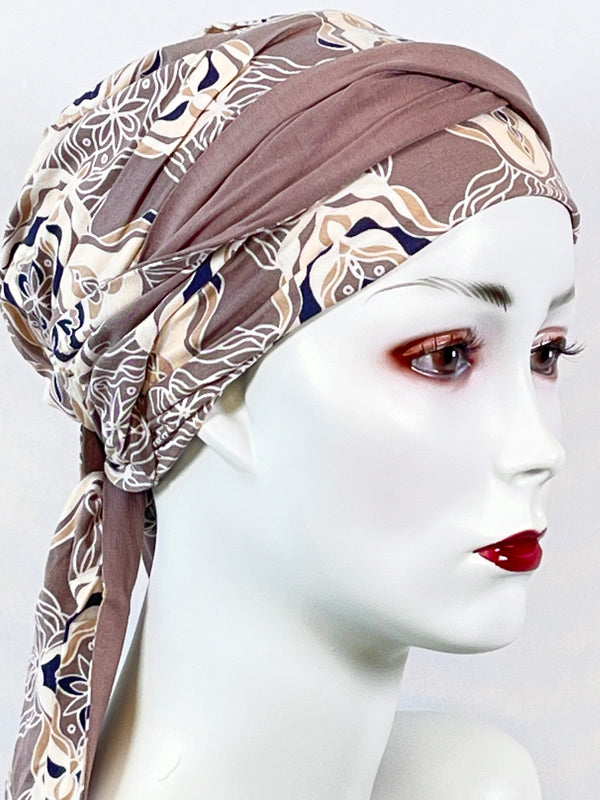 Chemo Mützen & angenähtem Nackenband