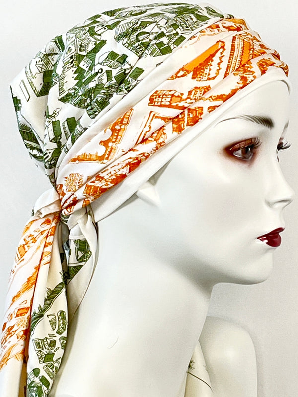 Kopftücher / warme Farben