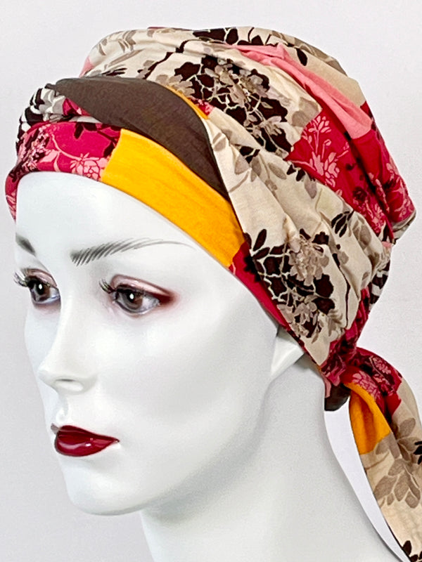 Chemo Mützen & angenähtem Nackenband