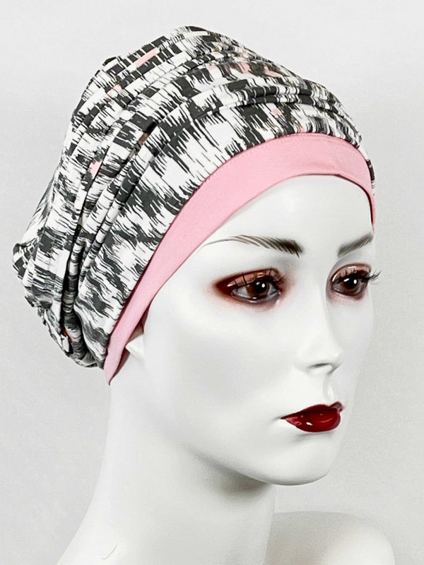 Chemo Mützen Kombination Ikat Print & Beanie Altrose