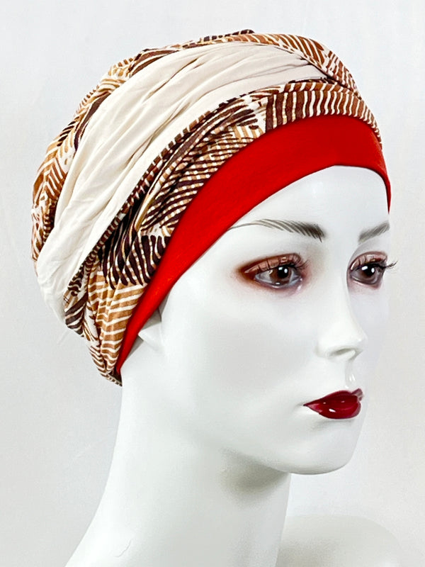 Chemo Mützen Kombination Shade of Afrika & Beanie Weinrot