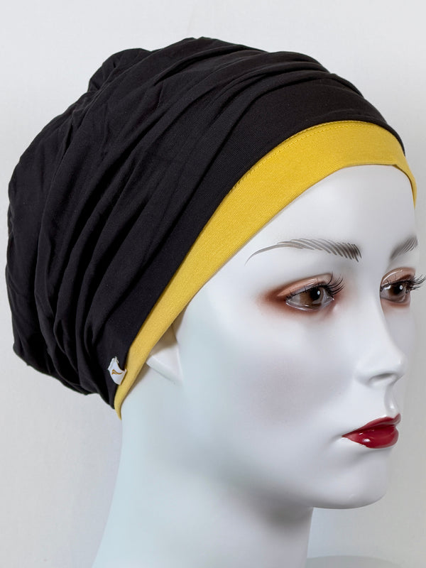 Mütze für Chemo & Alopezie - Uni Schwarz Kombinationen