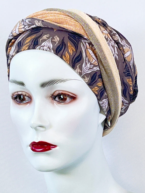 Chemo-Mützen & angenähtem Stirnband