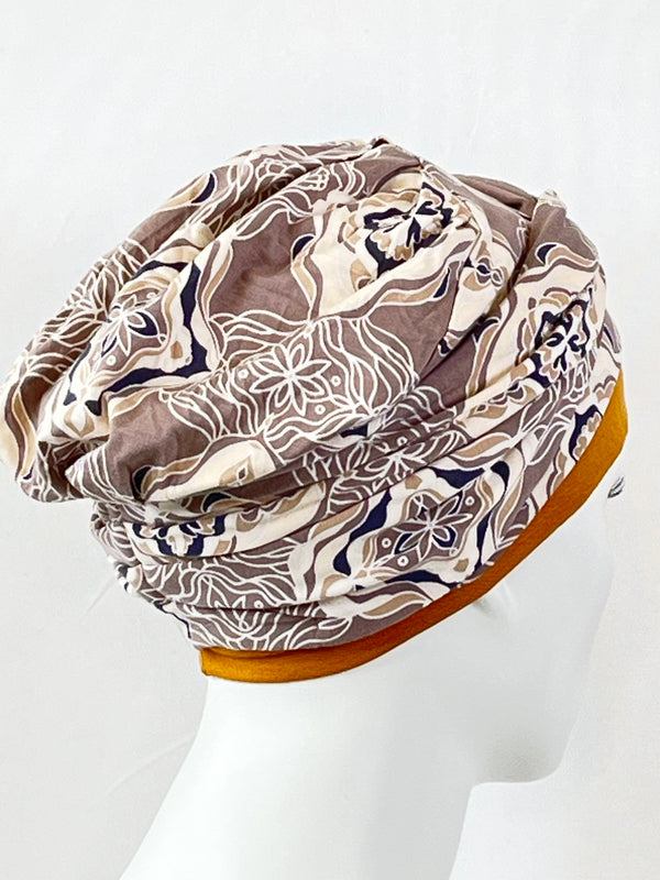 Chemo Mützen Kombination Beige Ornaments & Beanie Honey