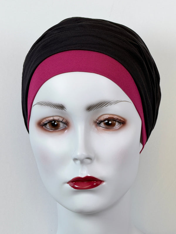 Mütze für Chemo & Alopezie - Uni Schwarz Kombinationen