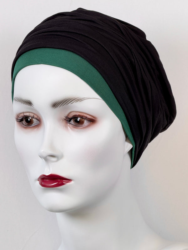 Mütze für Chemo & Alopezie - Uni Schwarz Kombinationen