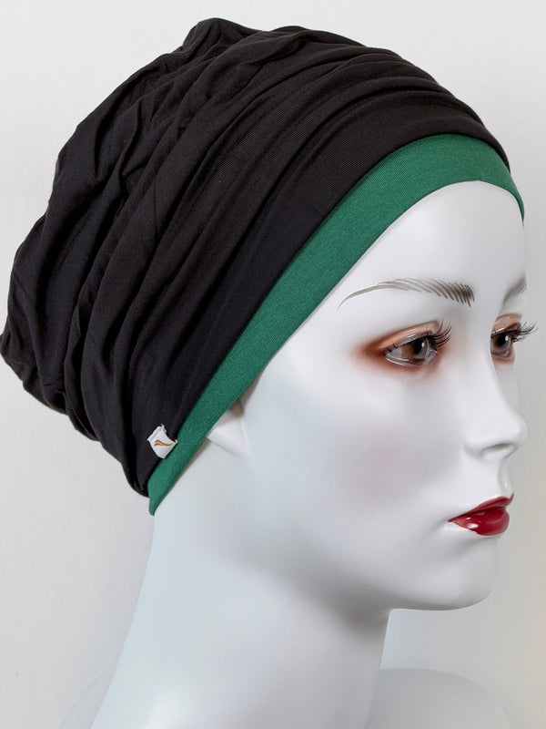 Mütze für Chemo & Alopezie - Uni Schwarz Kombinationen