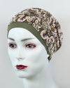 Mütze für Chemo & Alopezie - Grün gemusterte Kombination