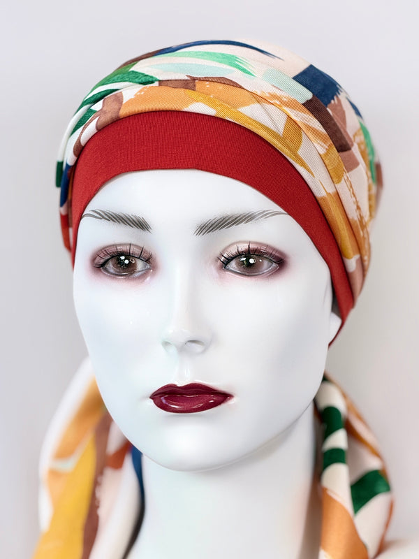 Kopftücher für Chemo & Alopezie - Warme Farben im Set